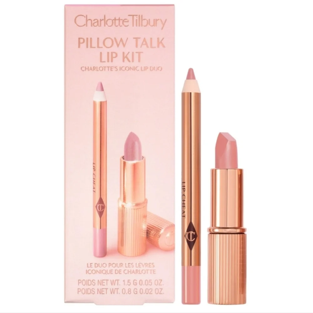 Charlotte Tilbury Pillow Talk Lip Kit: Lip Cheat & K.I.S.S.I.N.G, Fair, TS, NIB